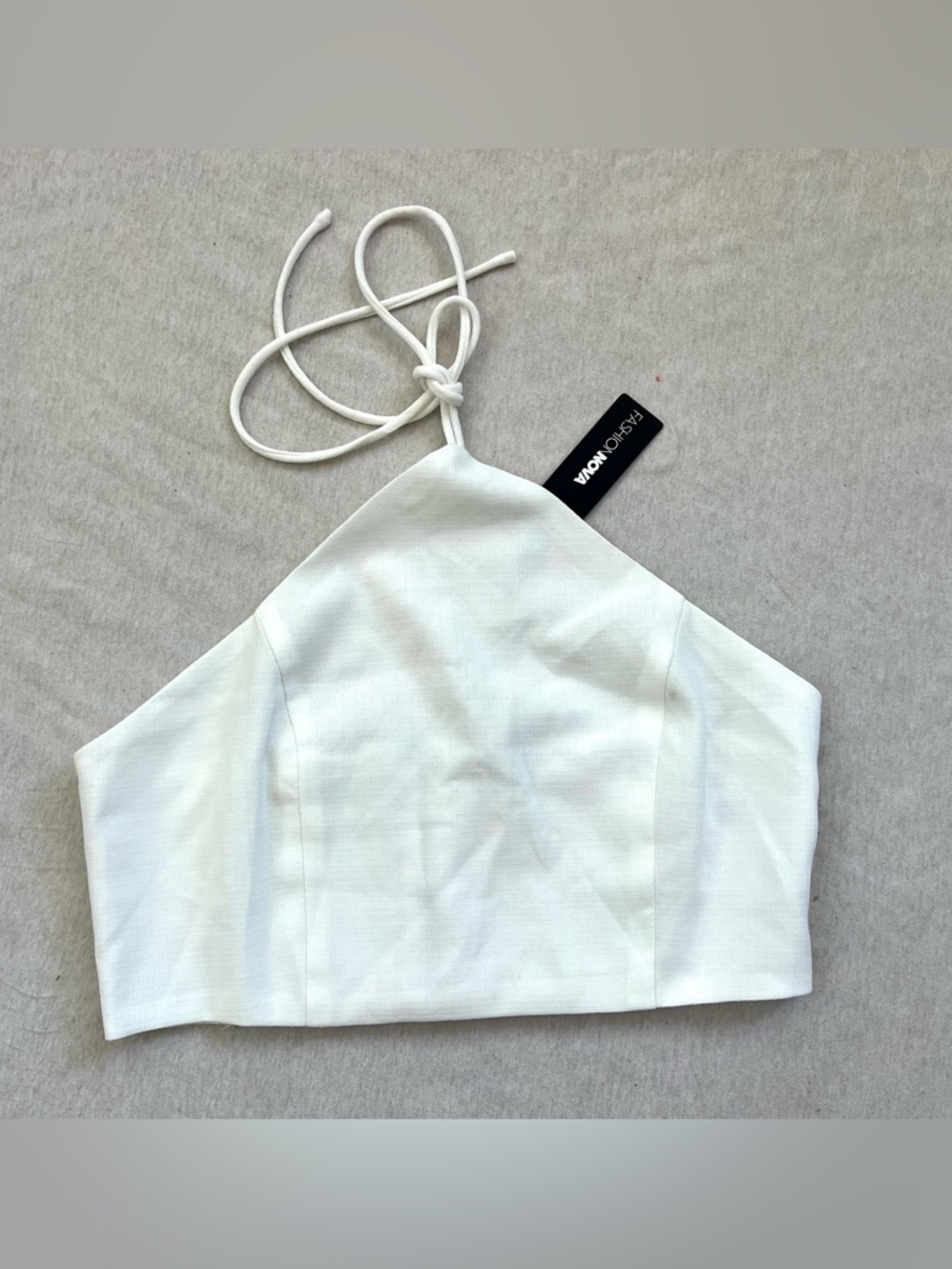 Fashion Nova White Halter Crop Cami